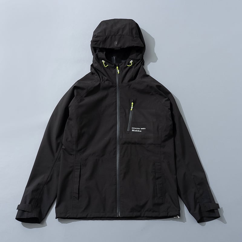Makku×Hilander フーディライト レインジャケット ブラック