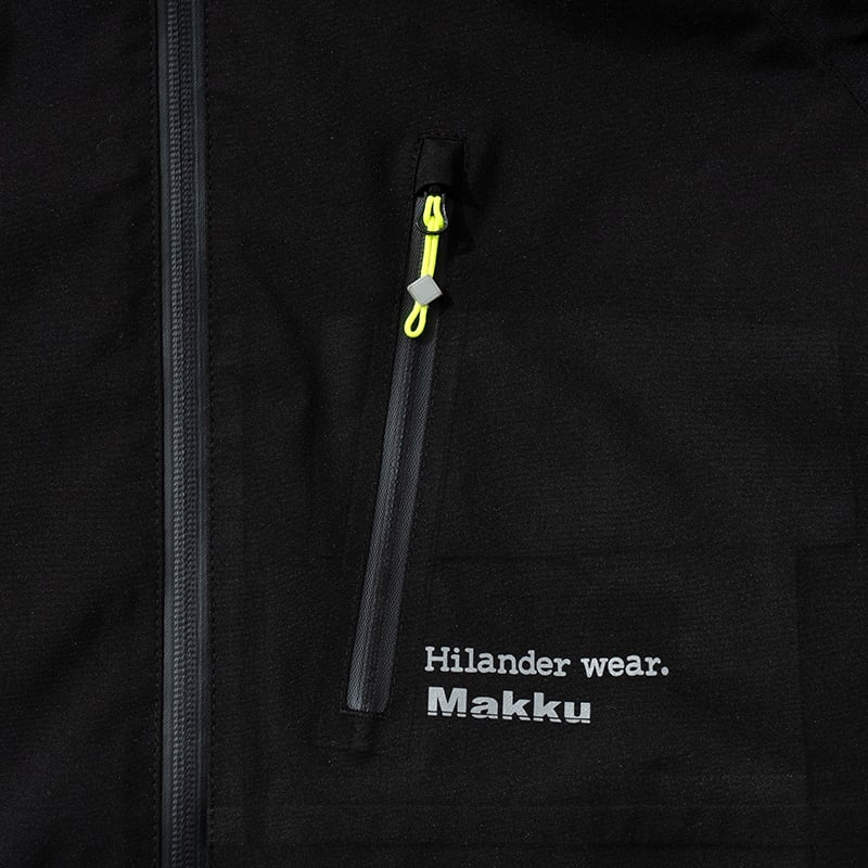 Makku×Hilander フーディライト レインジャケット ブラック