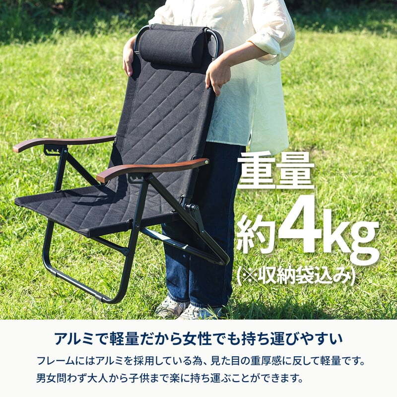 【公式限定セット】クライマックスローチェア2 AL（アルミ）＋ウッドロールトップテーブル用ジョイントサイドテーブル2