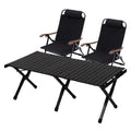 【お得なセット】ウッドロールテーブルX Black Edition 120サイズ＋クライマックスローチェア2 ST（スチール）×2点